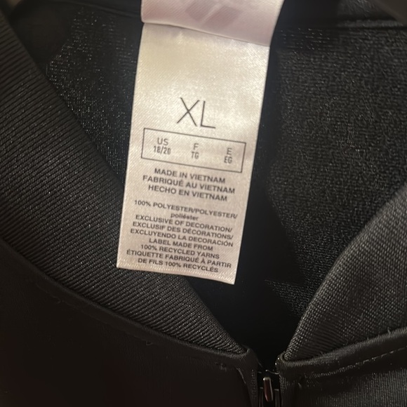 Black hoodie with gold,blue and green stripes on sleeve - Picture 5 of 7